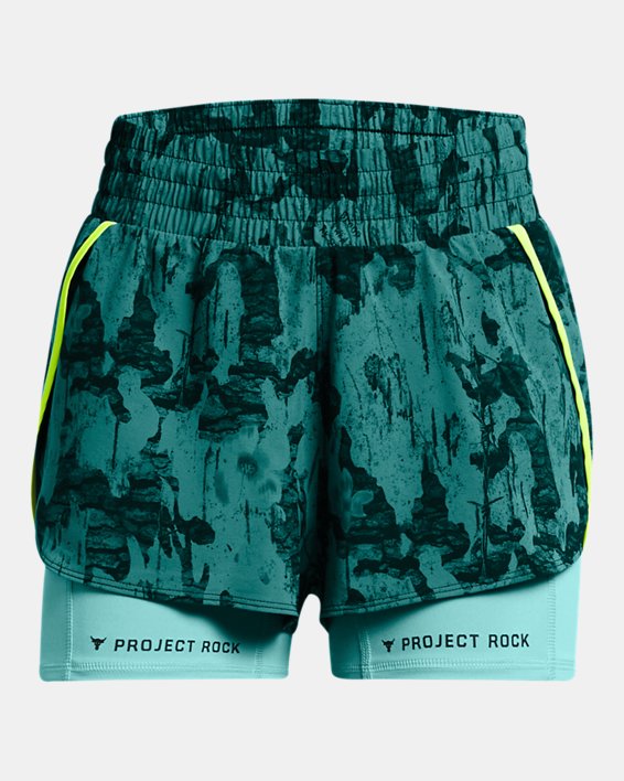 Women's Project Rock Leg Day Flex Printed Shorts in Green image number 4